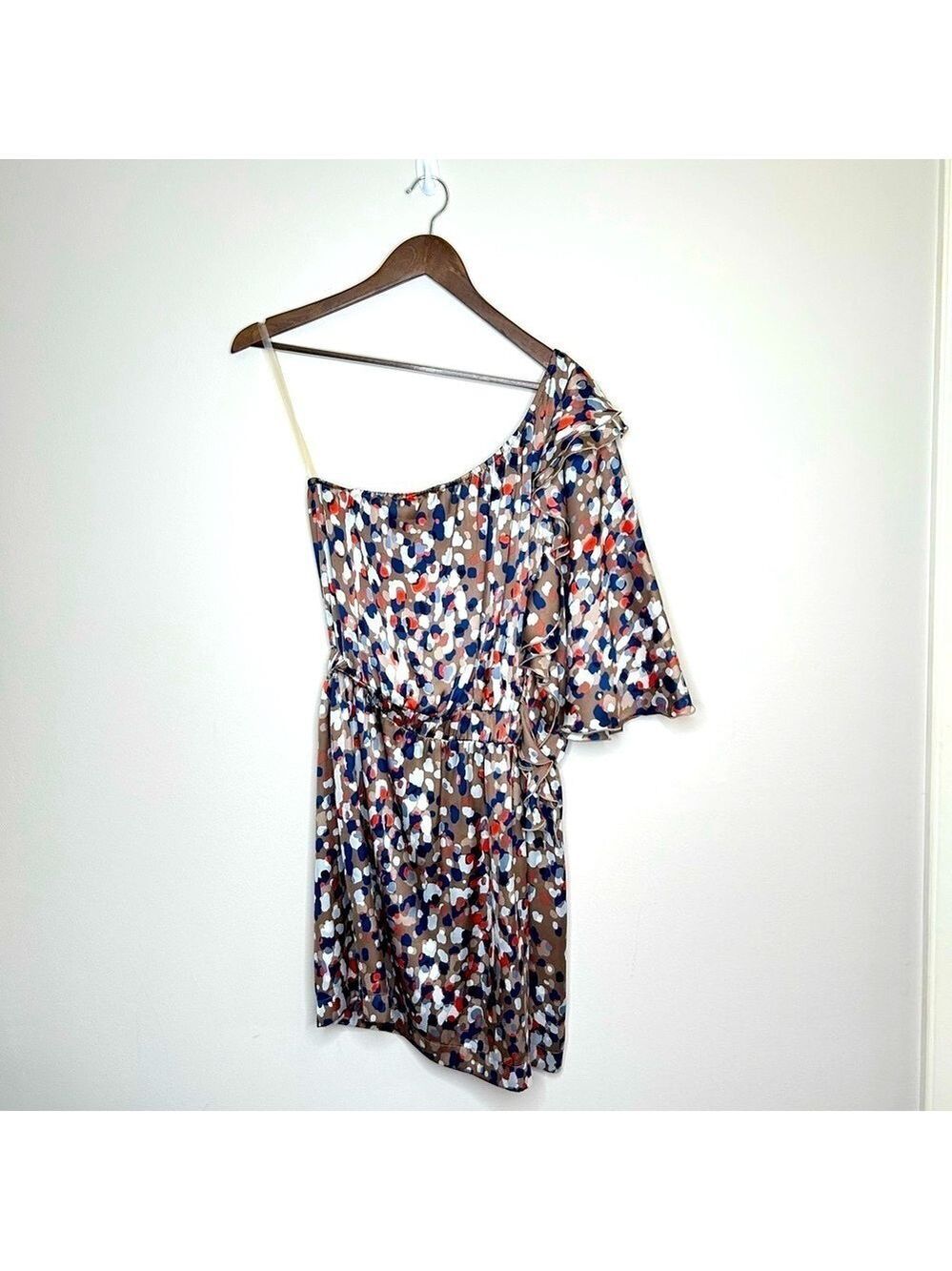 Uncle Frank One Shoulder Dress Abstract Print Medium